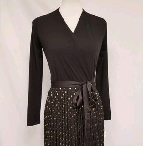 Lularoe Deanne Wrap Dress with gold stars